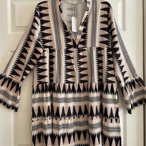 Black and Tan Print Tunic dress